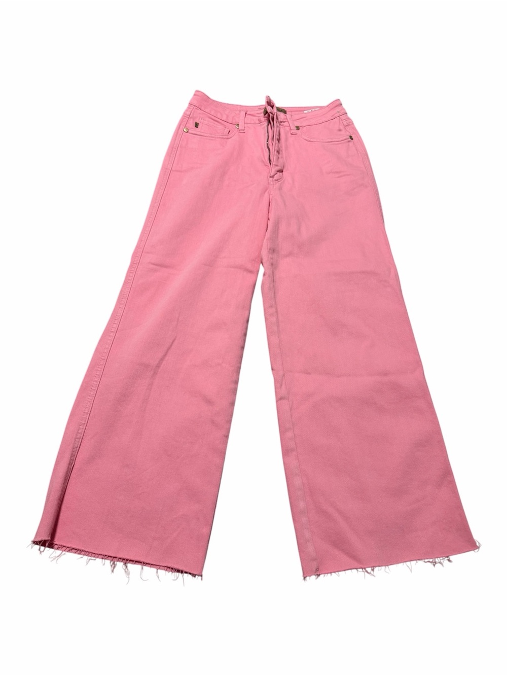 Judy Blue Wide Leg Pink Women’s Jeans Size 5/27 Raw Hem Boho Girly Casual